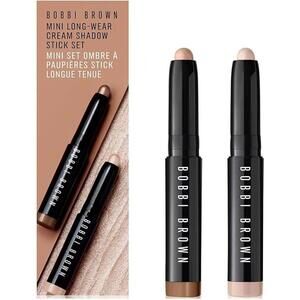 Bobbi Brown Mini Long-Wear Cream Shadow Stick Set-Golden Bronze & Moonstone NEW
